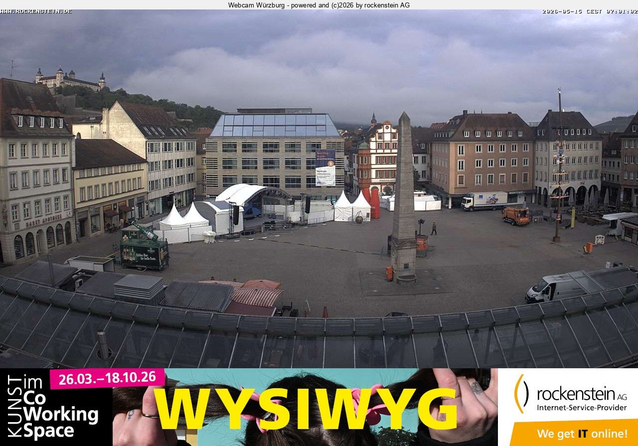 Archived image Webcam Wuerzburg marketplace