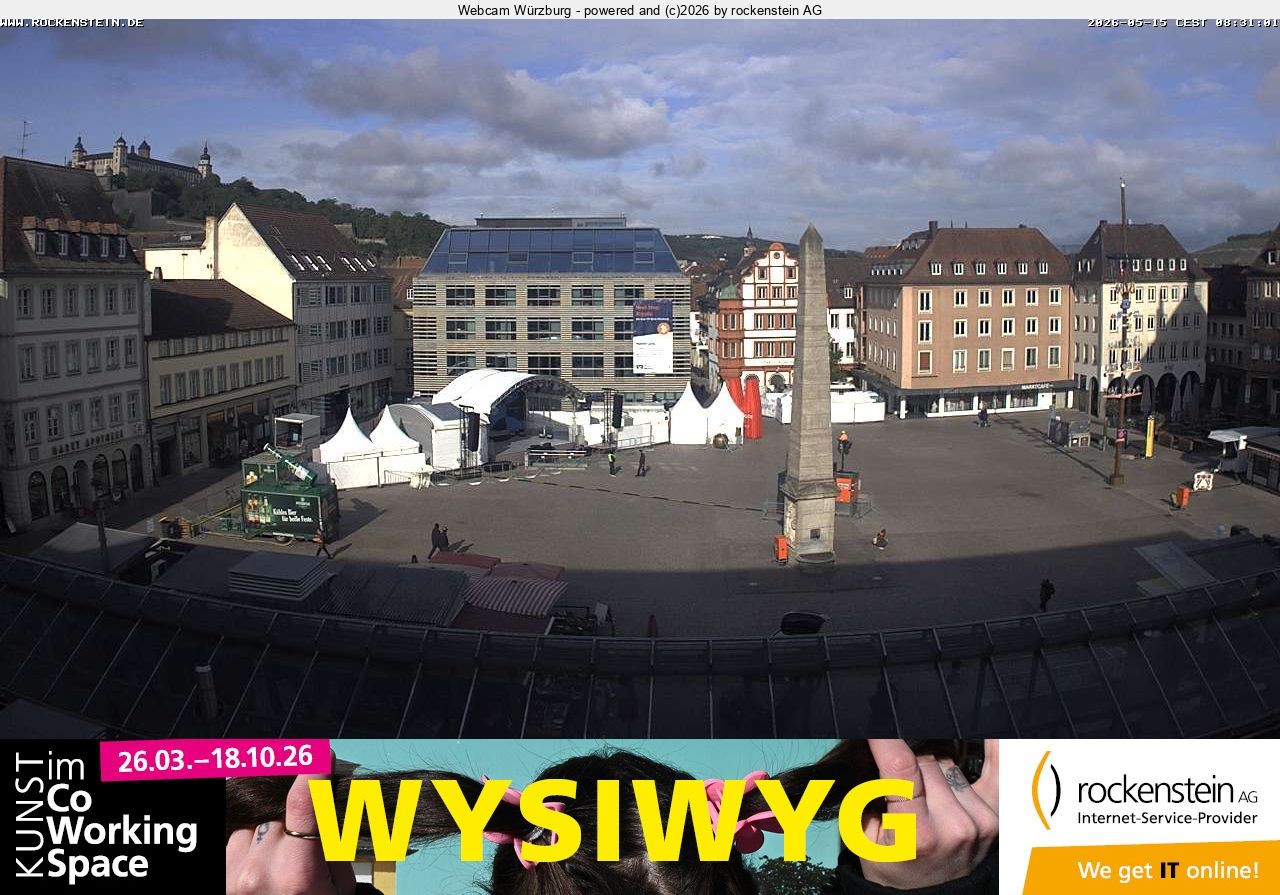 Archived image Webcam Wuerzburg marketplace