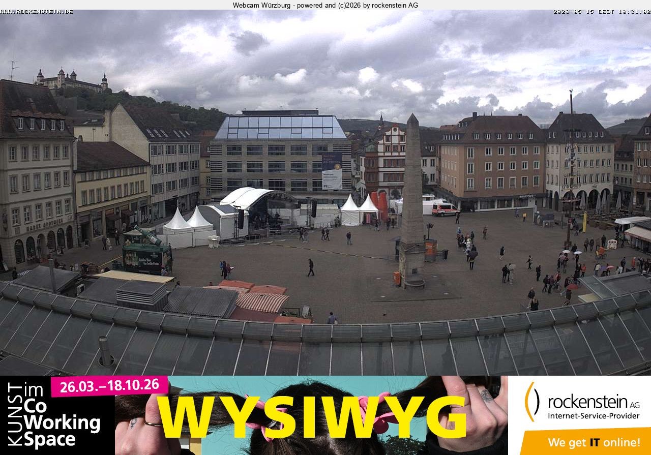 Archived image Webcam Wuerzburg marketplace