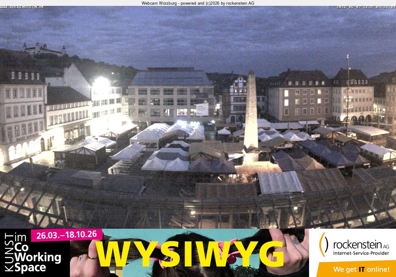 Archived image Webcam Wuerzburg marketplace