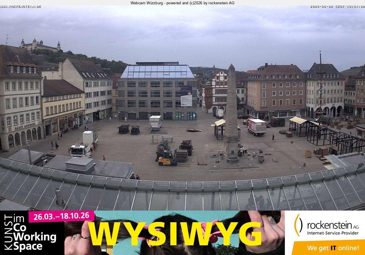Archiv Foto Webcam Marktplatz Würzburg