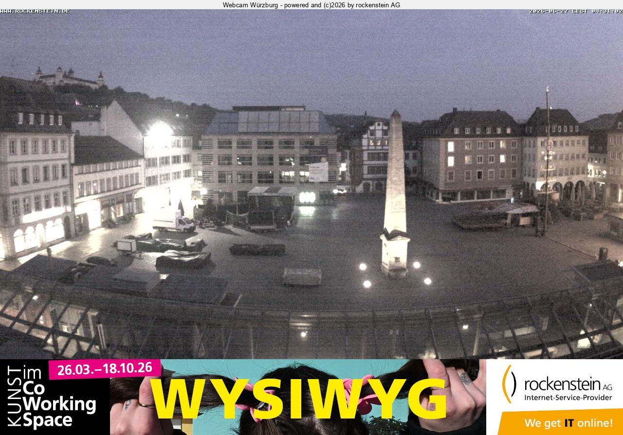 Archived image Webcam Wuerzburg marketplace
