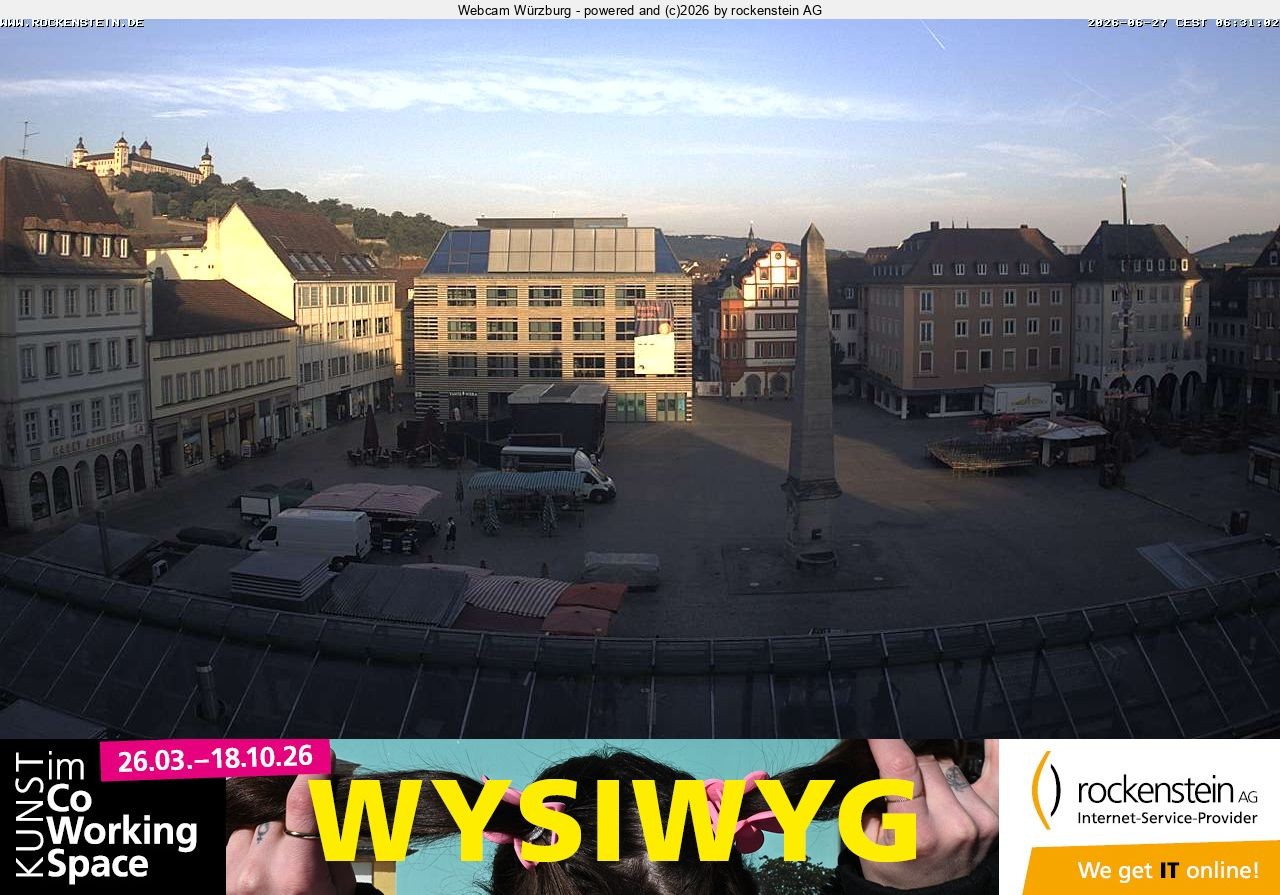 Archived image Webcam Wuerzburg marketplace