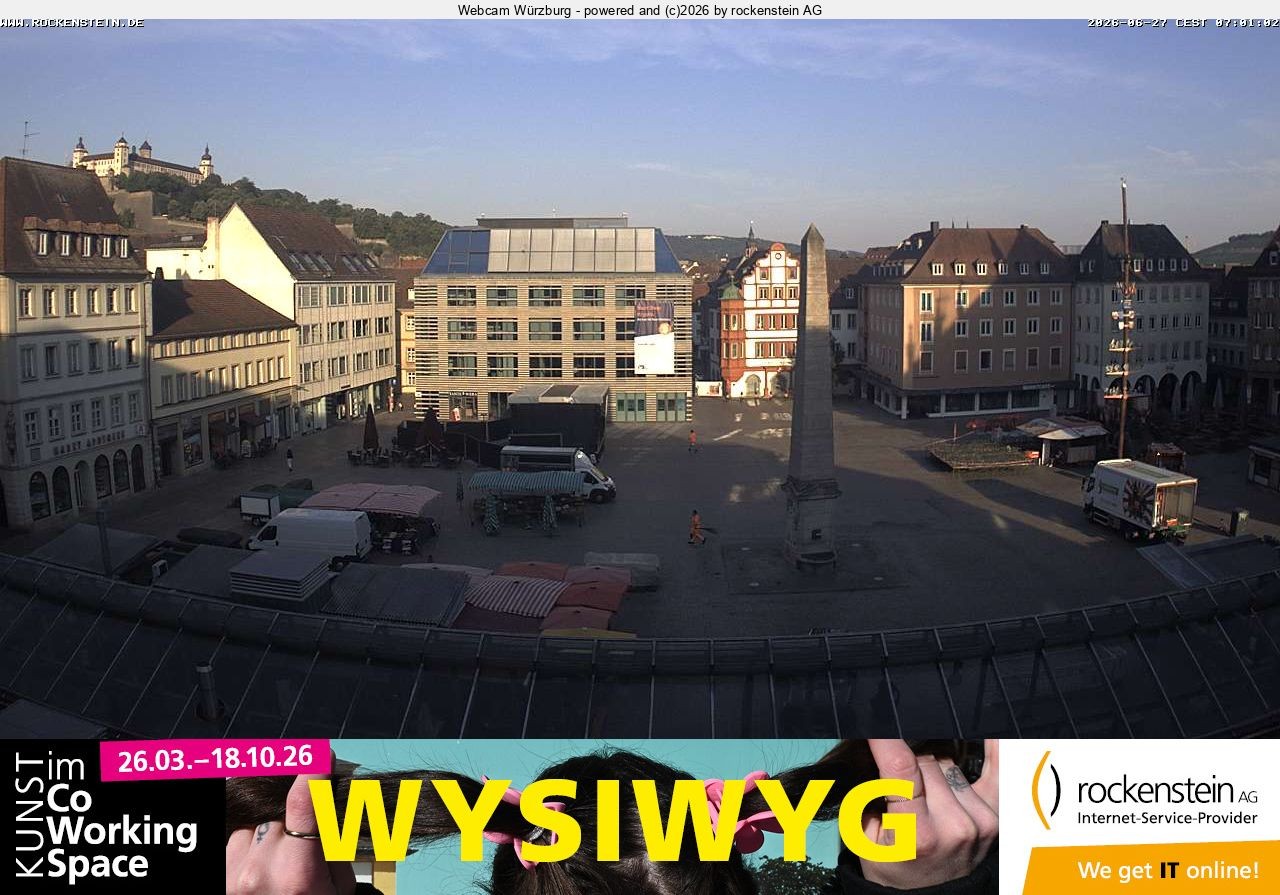 Archived image Webcam Wuerzburg marketplace
