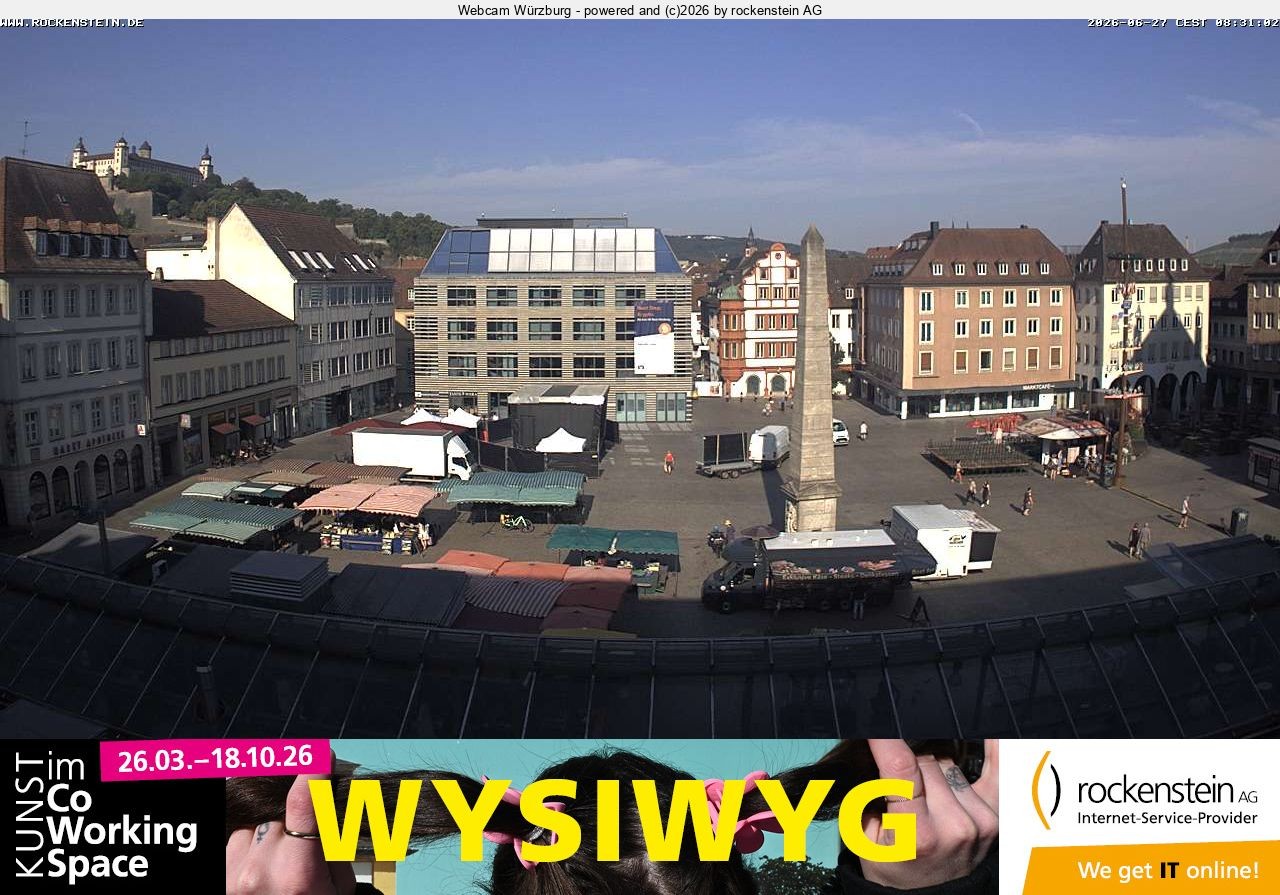 Archived image Webcam Wuerzburg marketplace