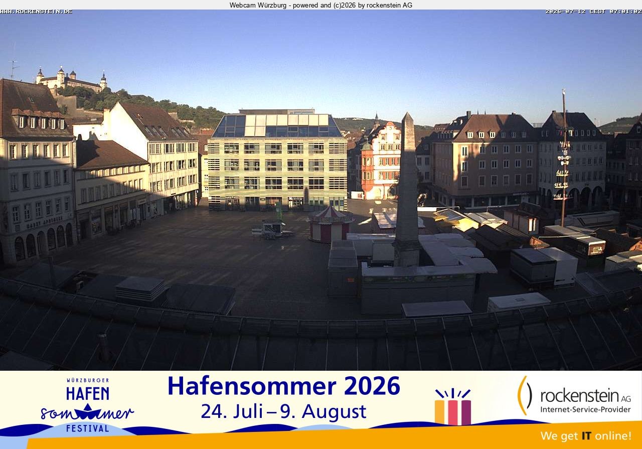 Archived image Webcam Wuerzburg marketplace