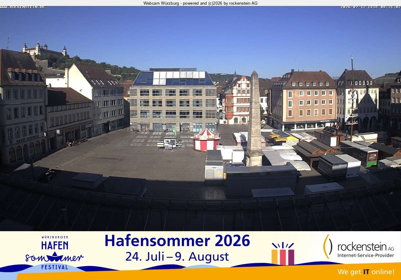 Archived image Webcam Wuerzburg marketplace