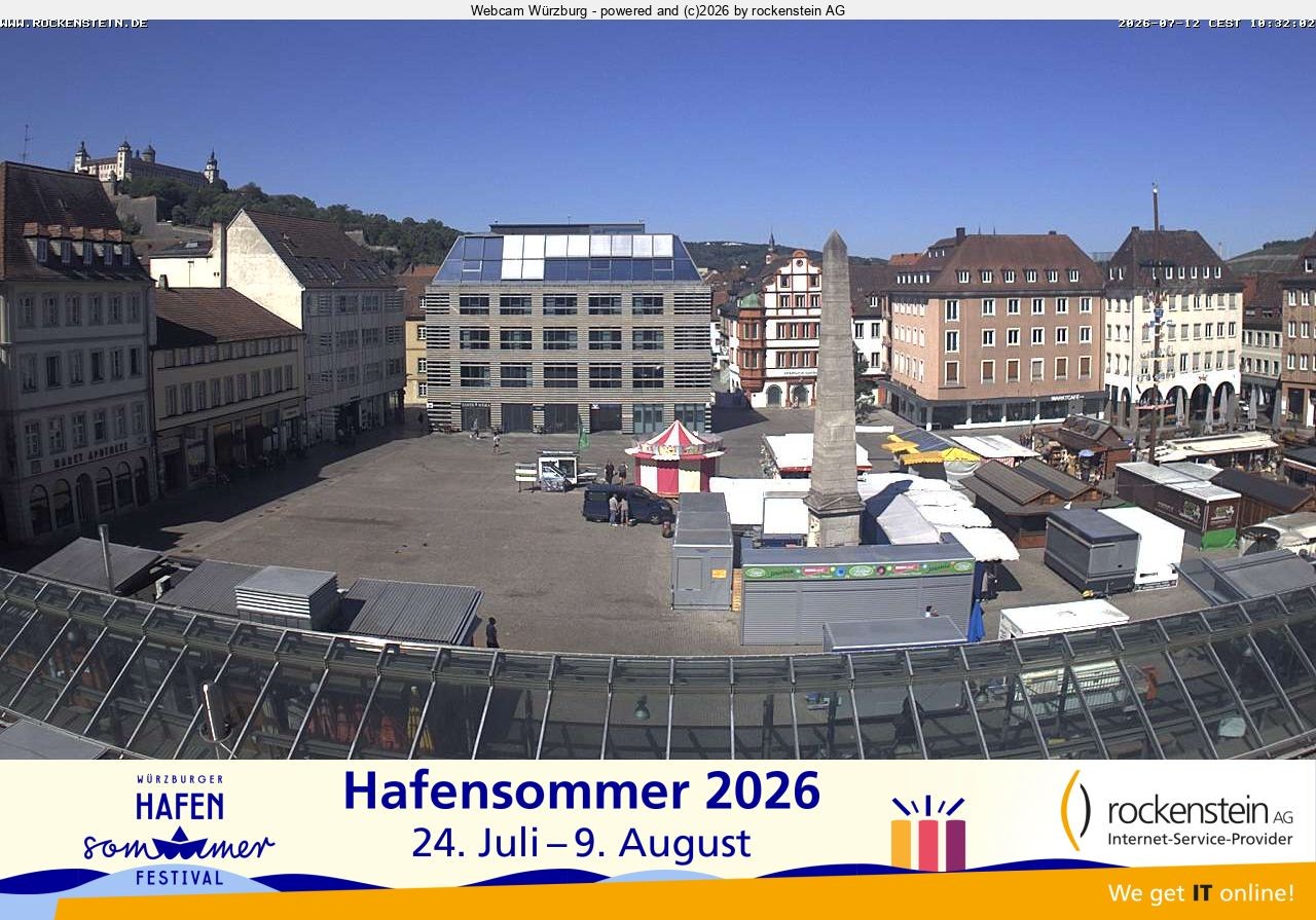 Archived image Webcam Wuerzburg marketplace