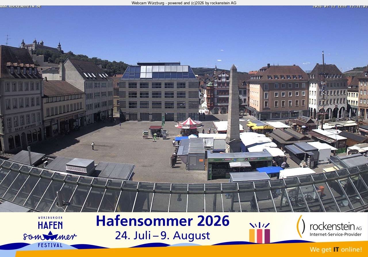 Archived image Webcam Wuerzburg marketplace