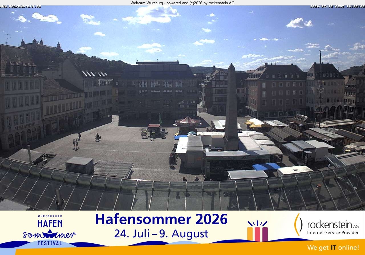 Archived image Webcam Wuerzburg marketplace