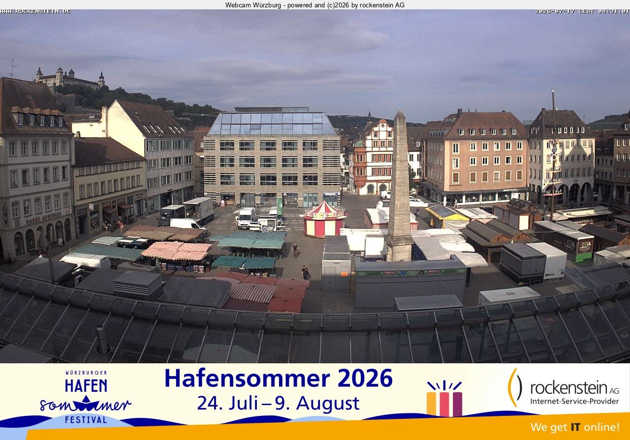 Archiv Foto Webcam Marktplatz Würzburg