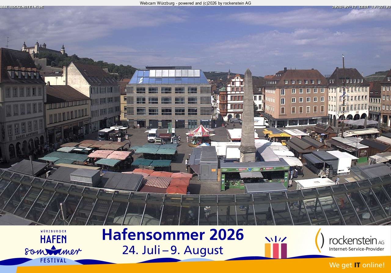Archiv Foto Webcam Marktplatz Würzburg