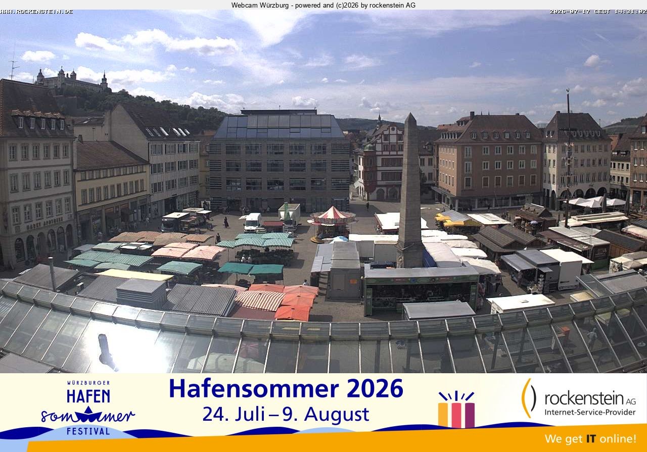 Archiv Foto Webcam Marktplatz Würzburg