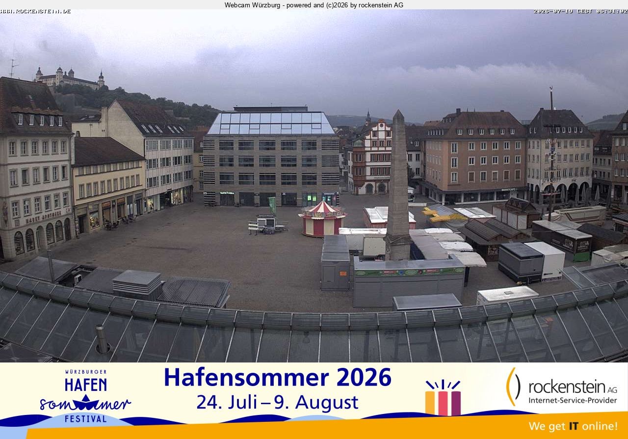Archiv Foto Webcam Marktplatz Würzburg