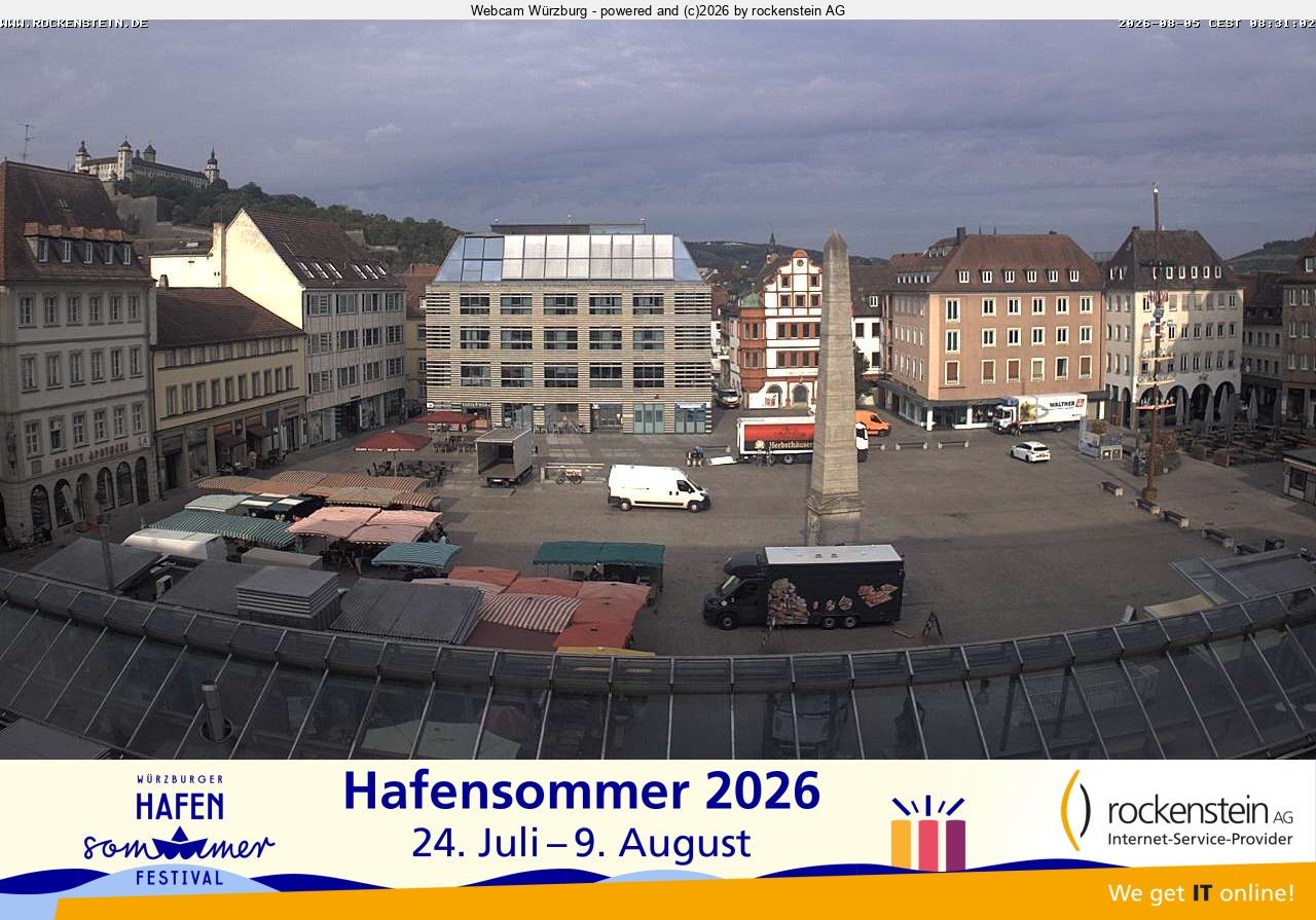 Archiv Foto Webcam Marktplatz Würzburg