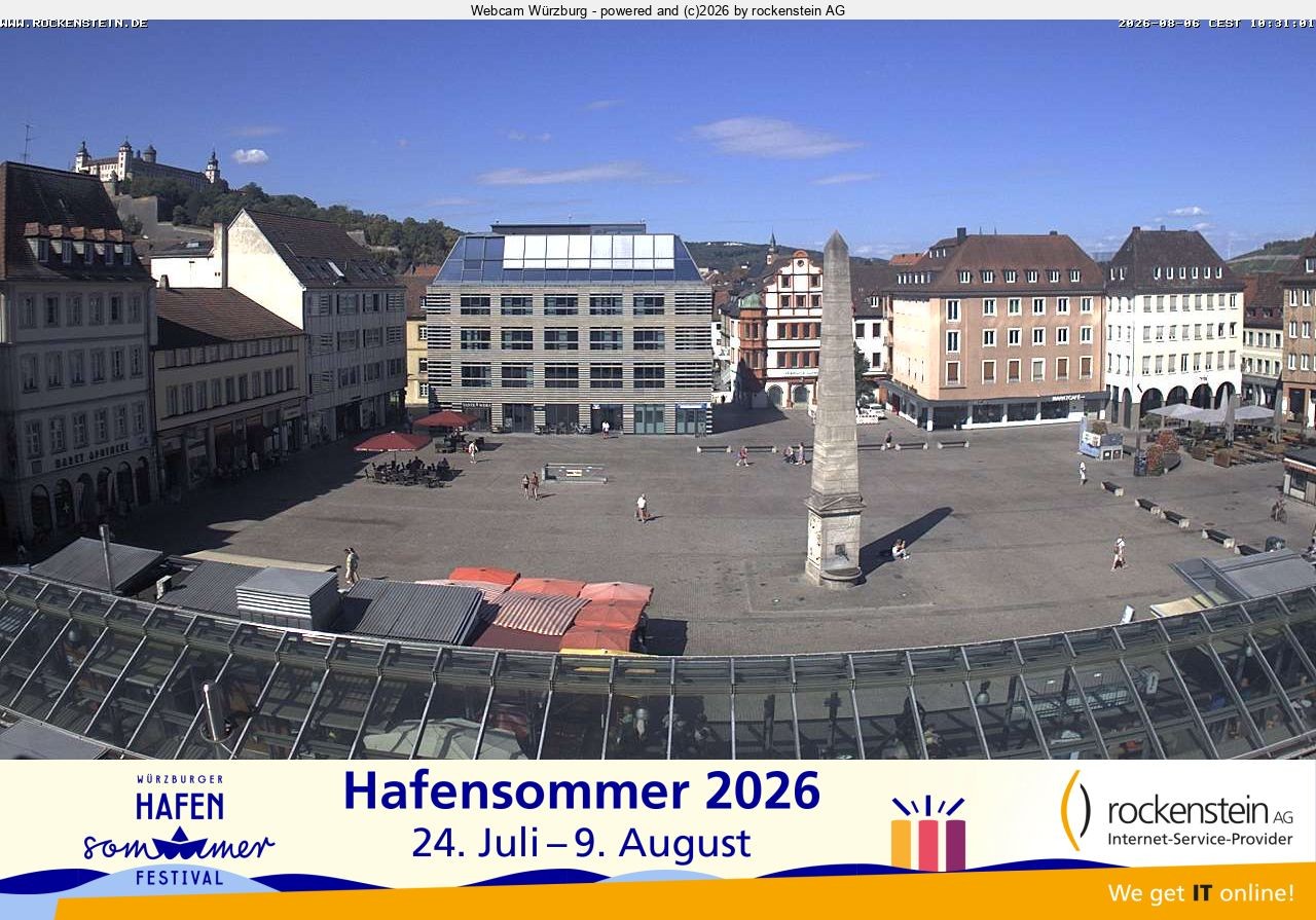 Archiv Foto Webcam Marktplatz Würzburg