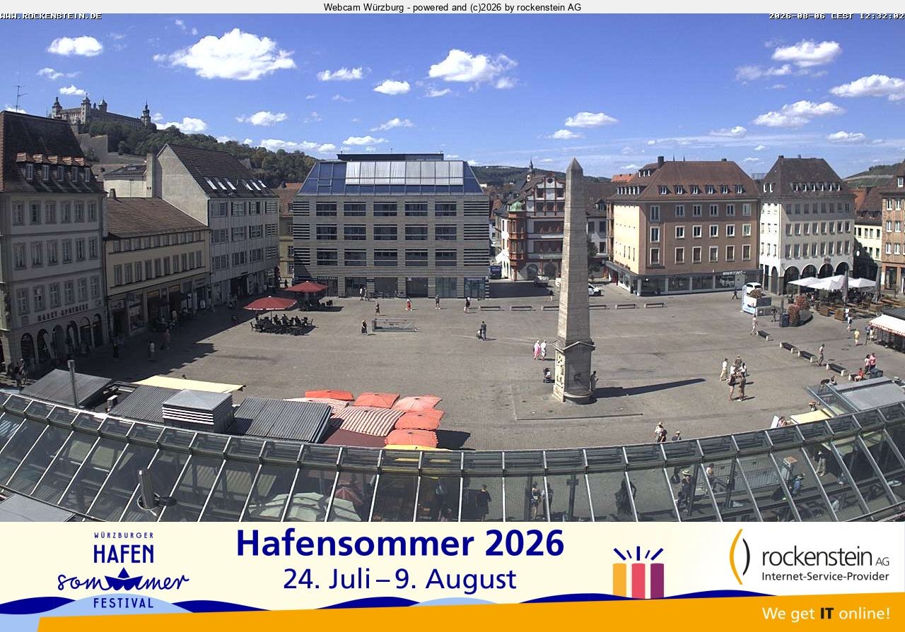 Archiv Foto Webcam Marktplatz Würzburg