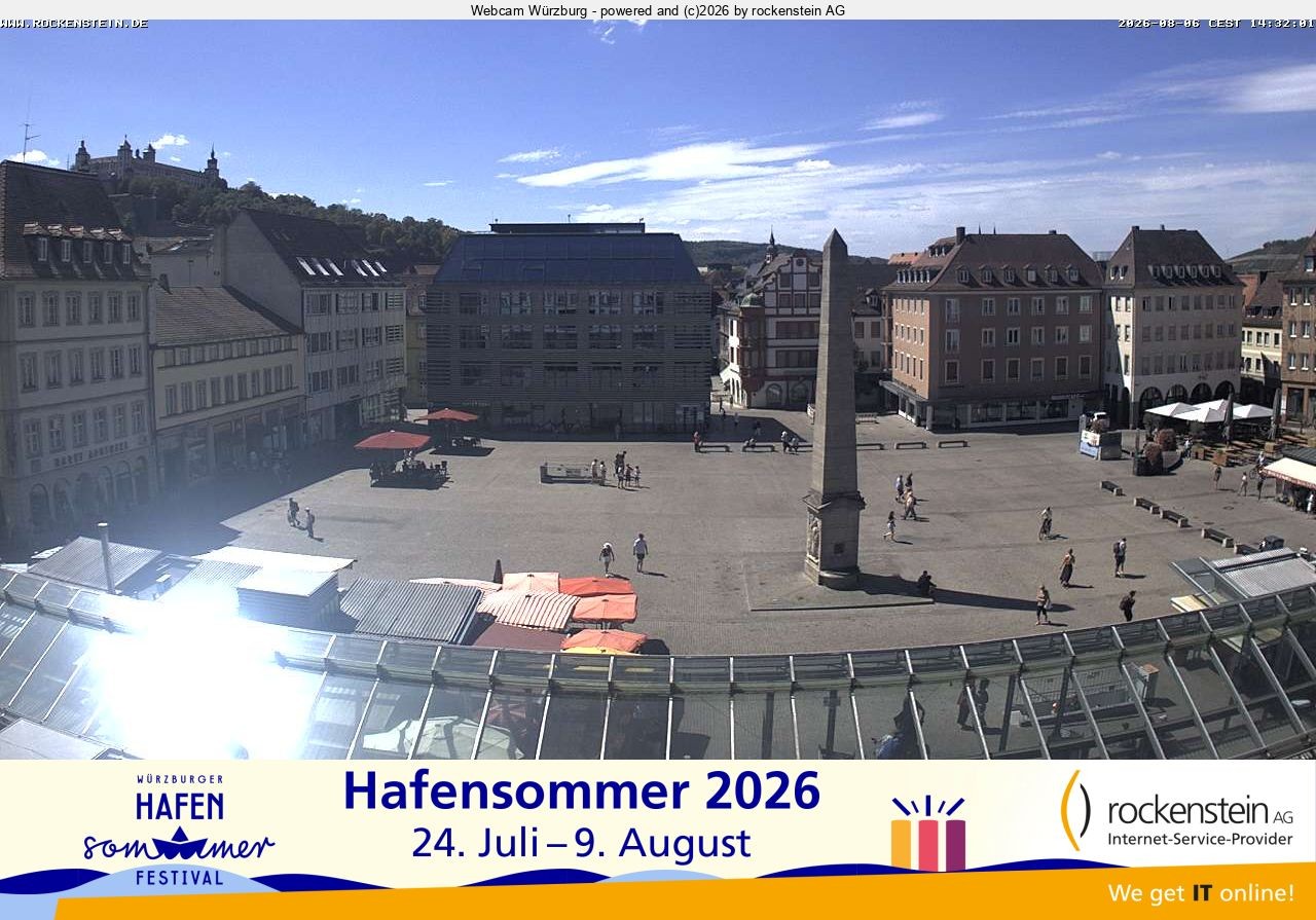 Archiv Foto Webcam Marktplatz Würzburg