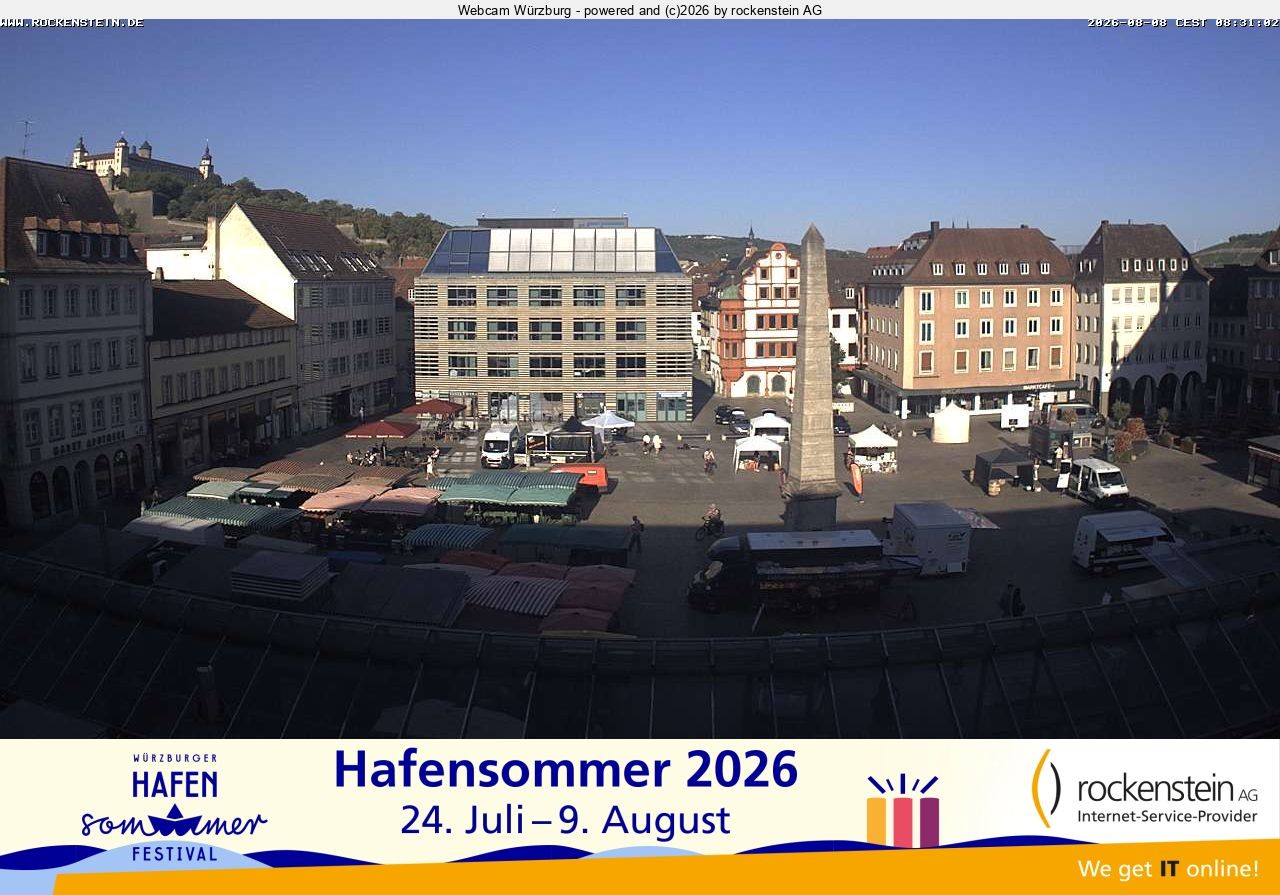 Archiv Foto Webcam Marktplatz Würzburg