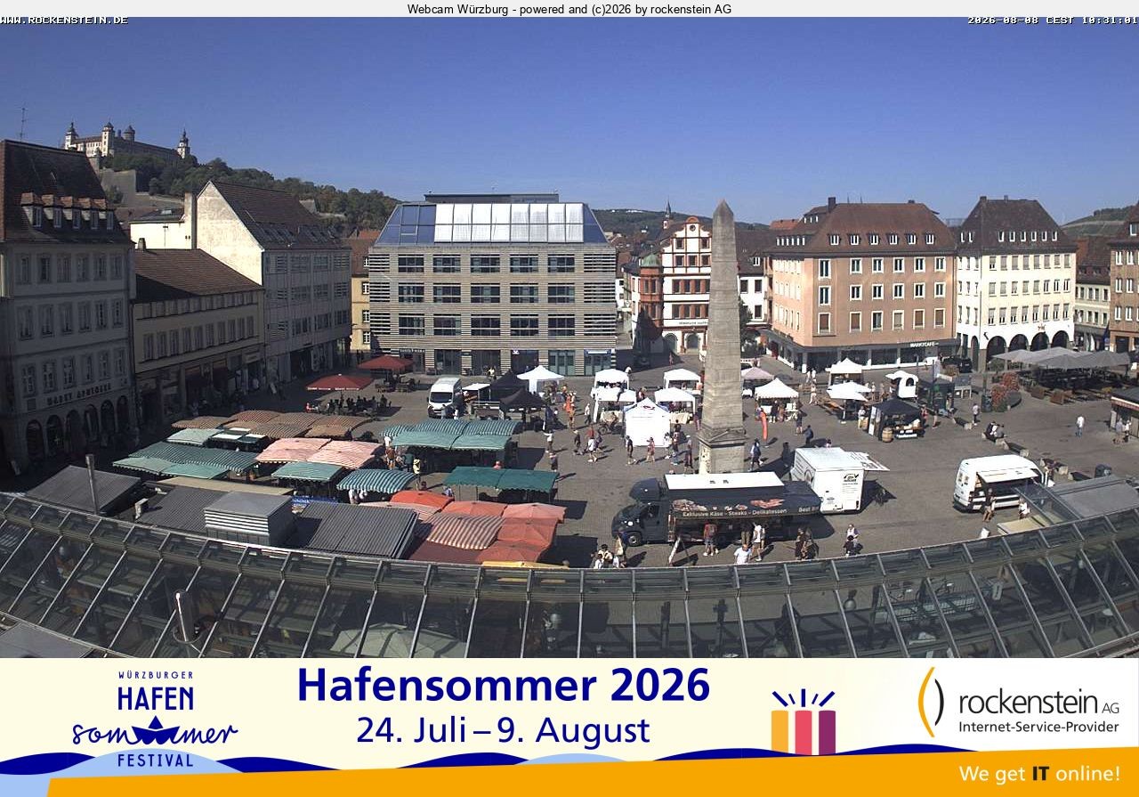 Archiv Foto Webcam Marktplatz Würzburg