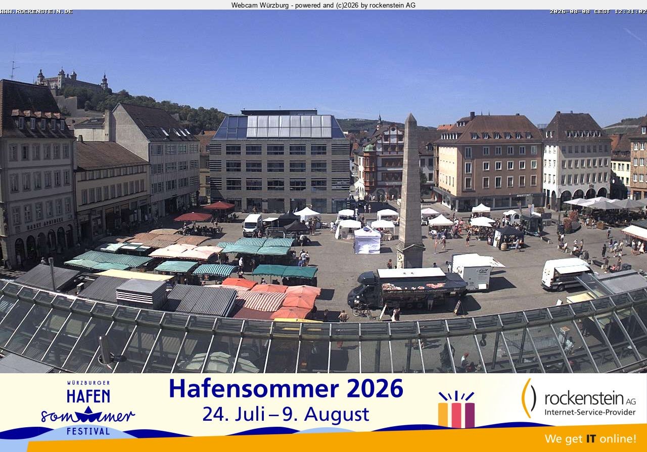 Archiv Foto Webcam Marktplatz Würzburg