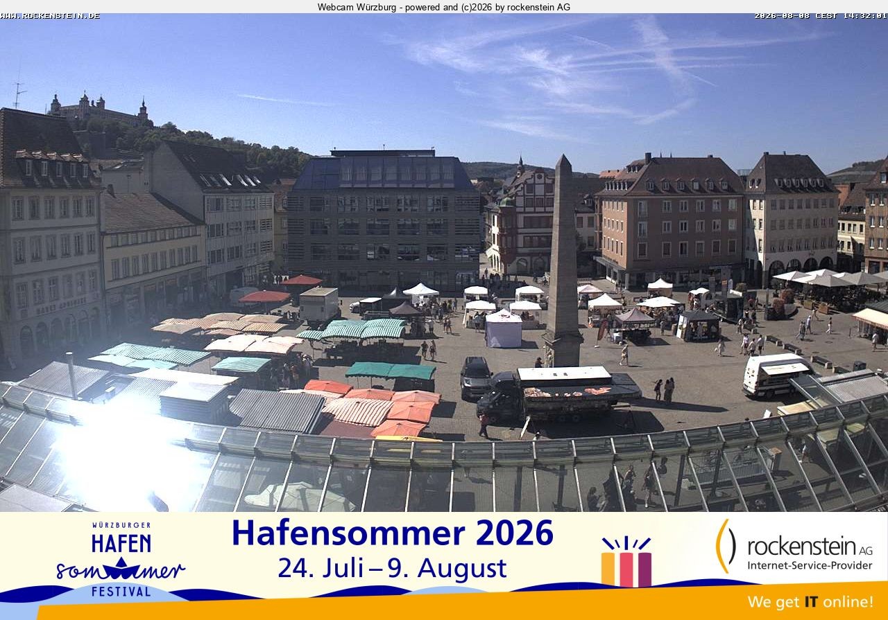 Archiv Foto Webcam Marktplatz Würzburg