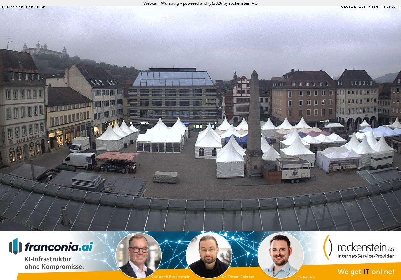 Archived image Webcam Wuerzburg marketplace