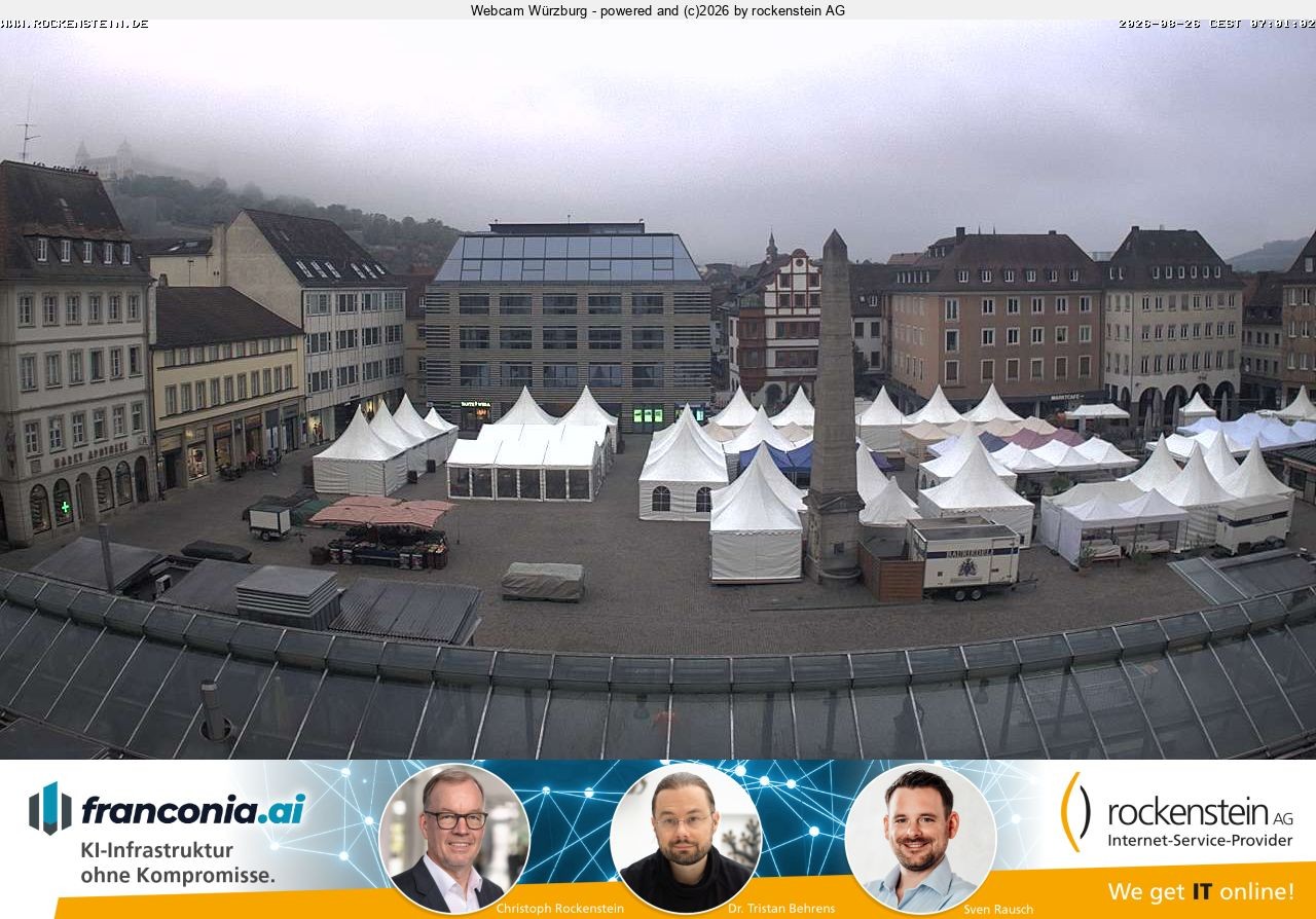 Archived image Webcam Wuerzburg marketplace