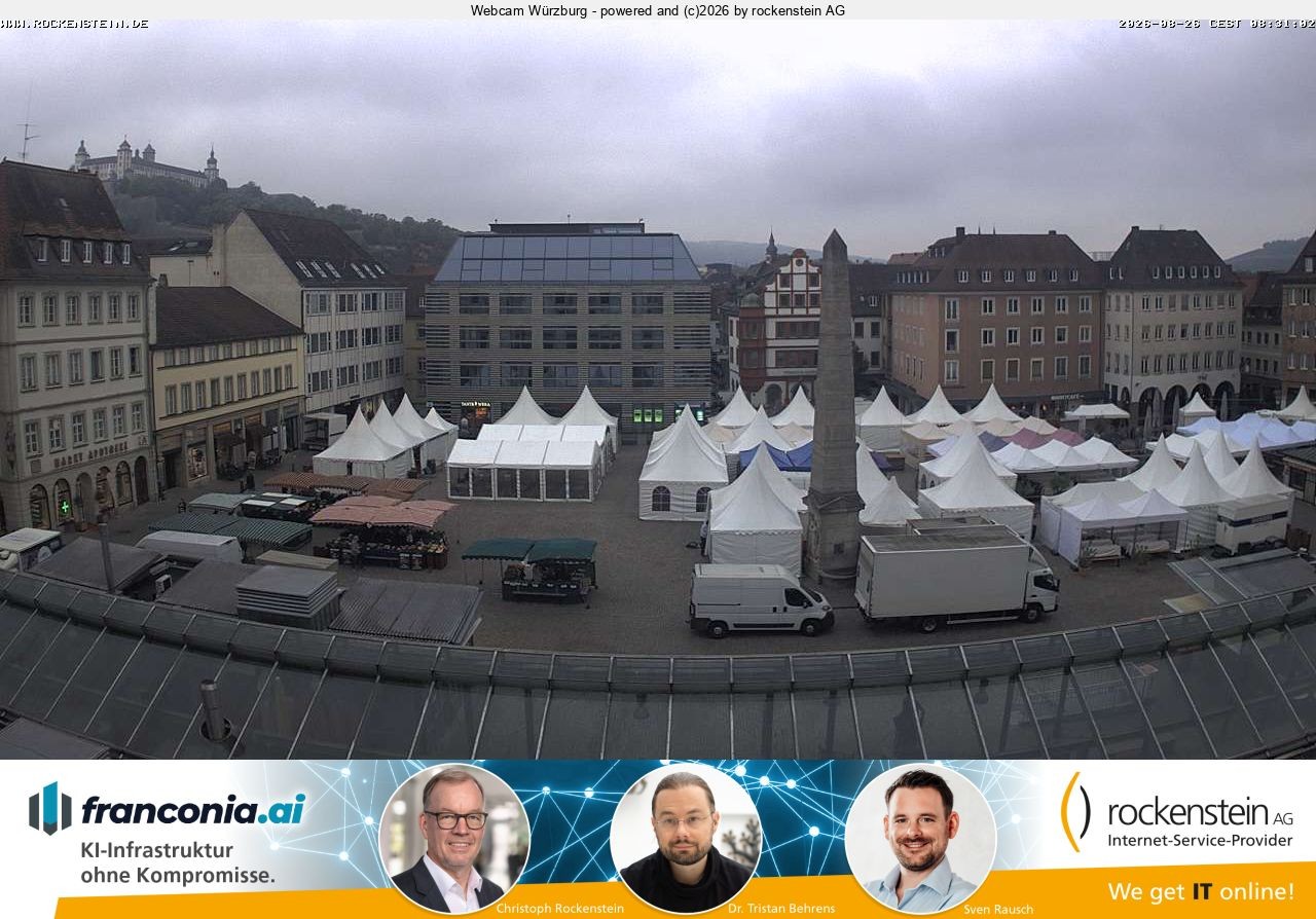 Archived image Webcam Wuerzburg marketplace