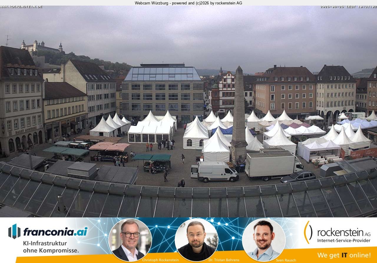Archived image Webcam Wuerzburg marketplace