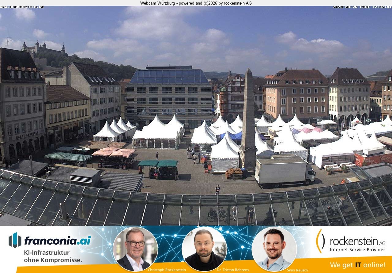 Archived image Webcam Wuerzburg marketplace