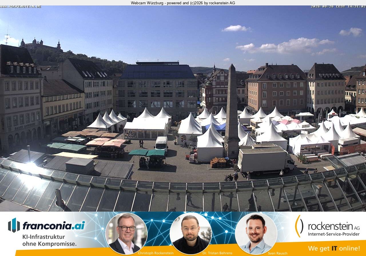 Archived image Webcam Wuerzburg marketplace