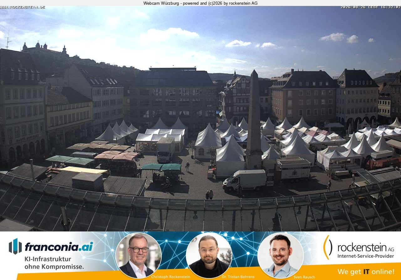 Archived image Webcam Wuerzburg marketplace