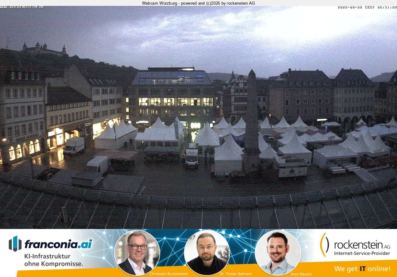 Archived image Webcam Wuerzburg marketplace