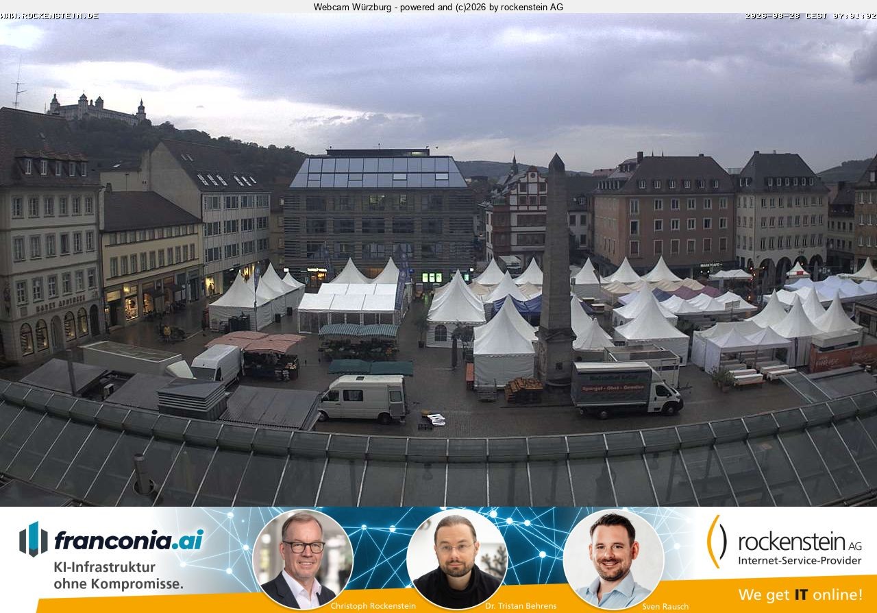 Archived image Webcam Wuerzburg marketplace