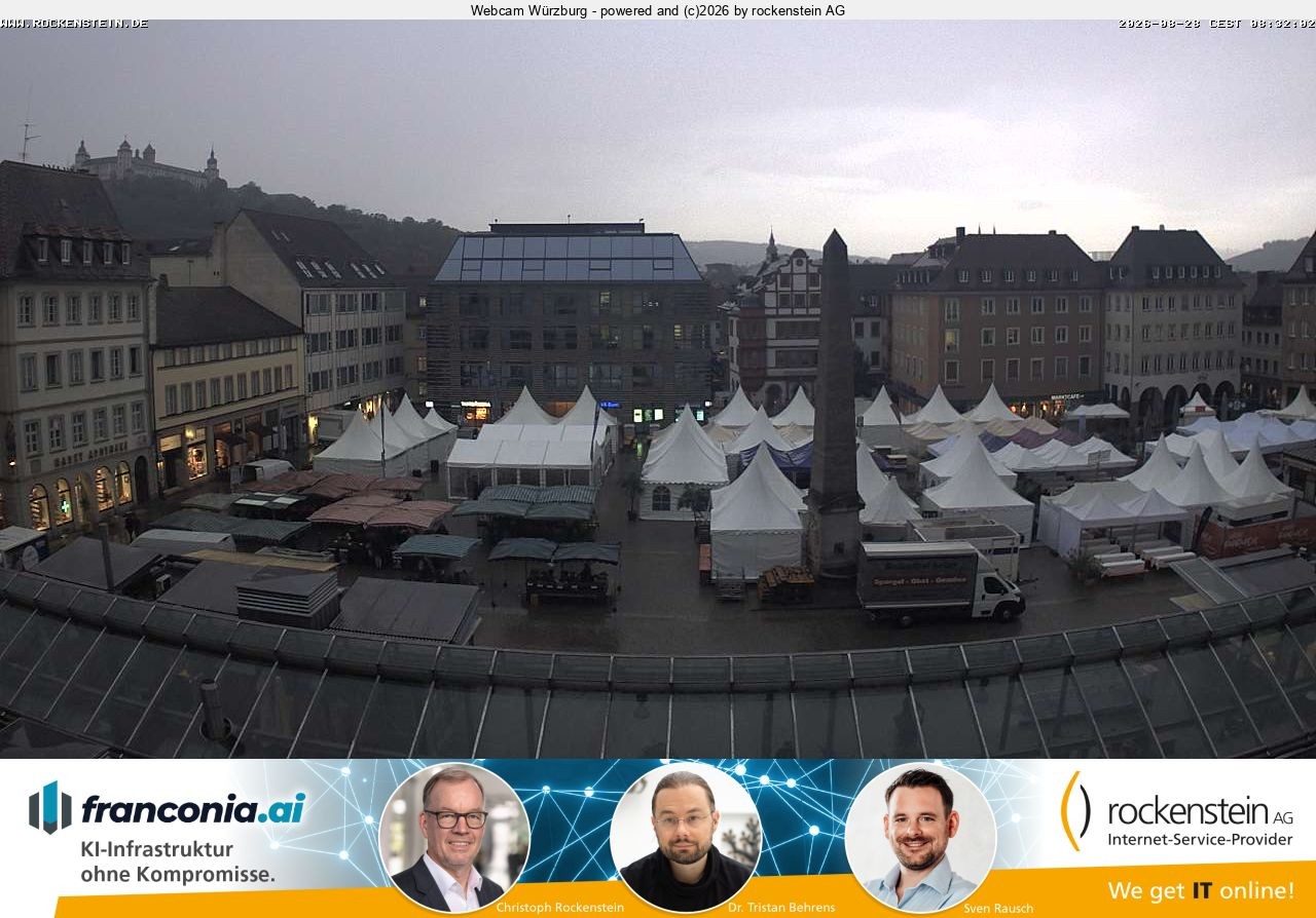 Archived image Webcam Wuerzburg marketplace