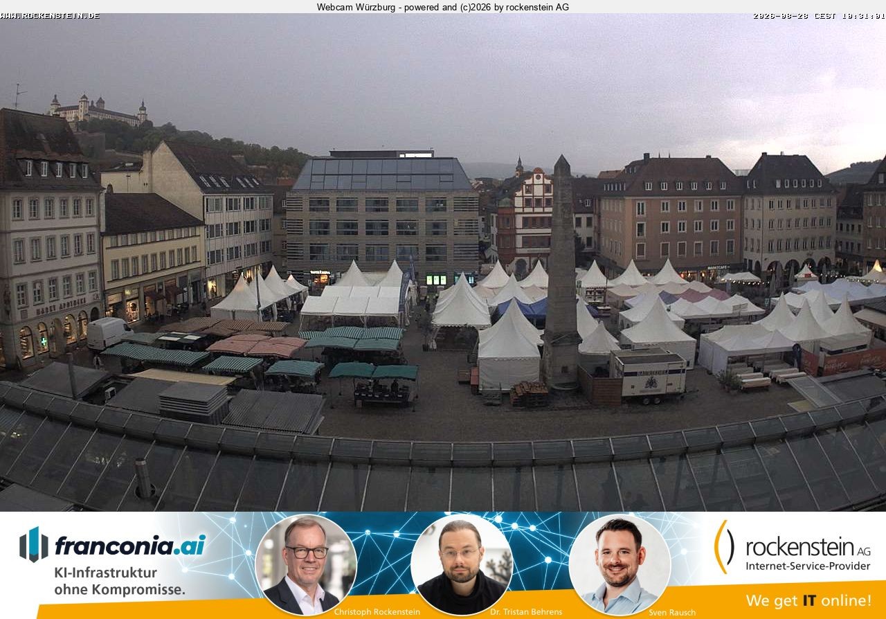 Archived image Webcam Wuerzburg marketplace