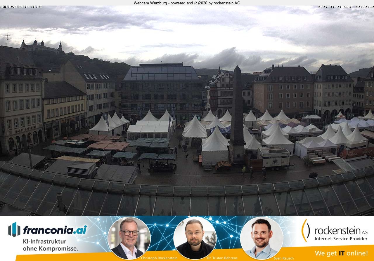 Archived image Webcam Wuerzburg marketplace