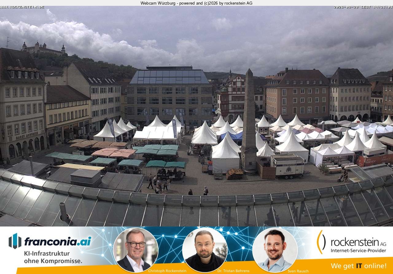 Archived image Webcam Wuerzburg marketplace