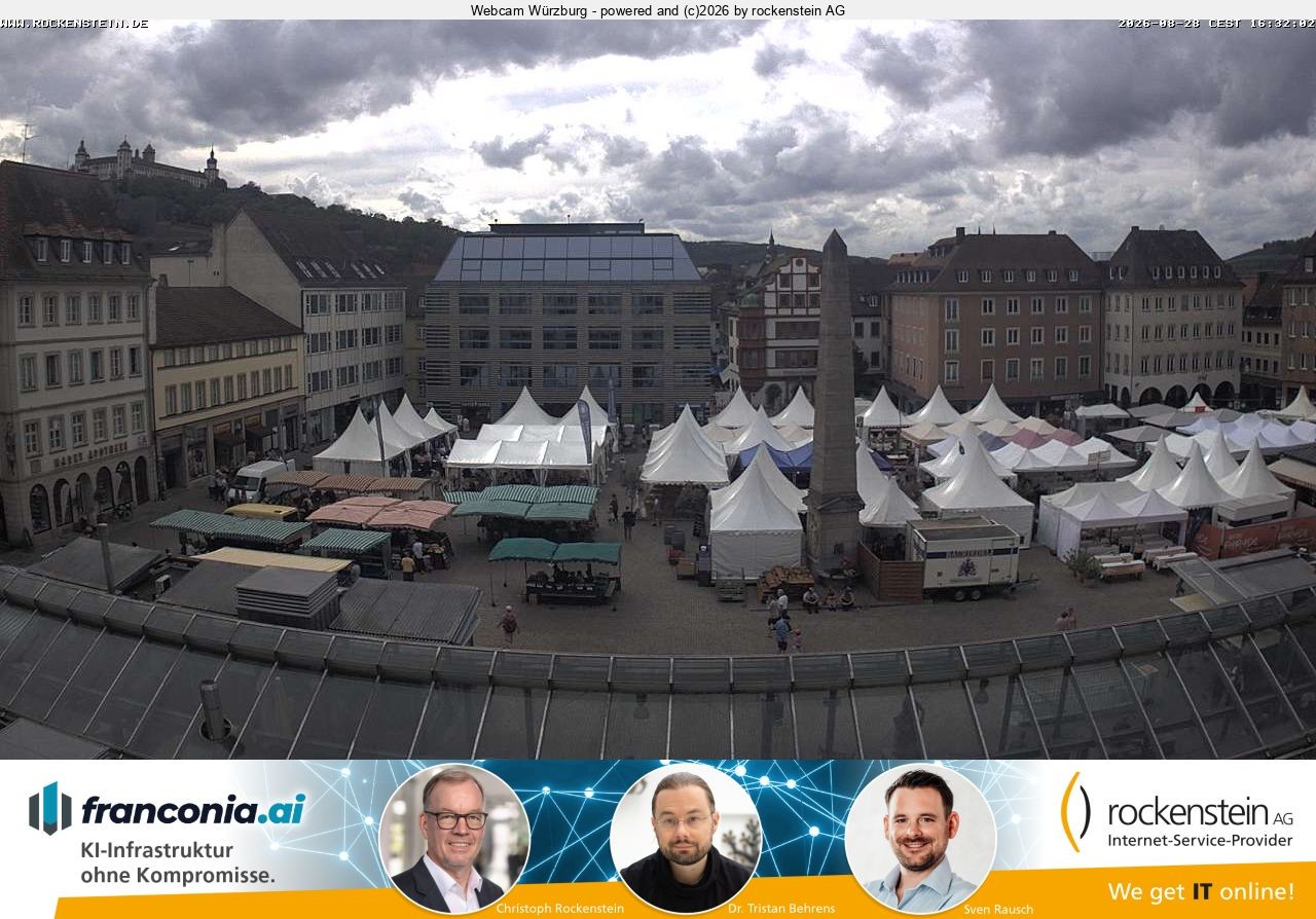 Archived image Webcam Wuerzburg marketplace