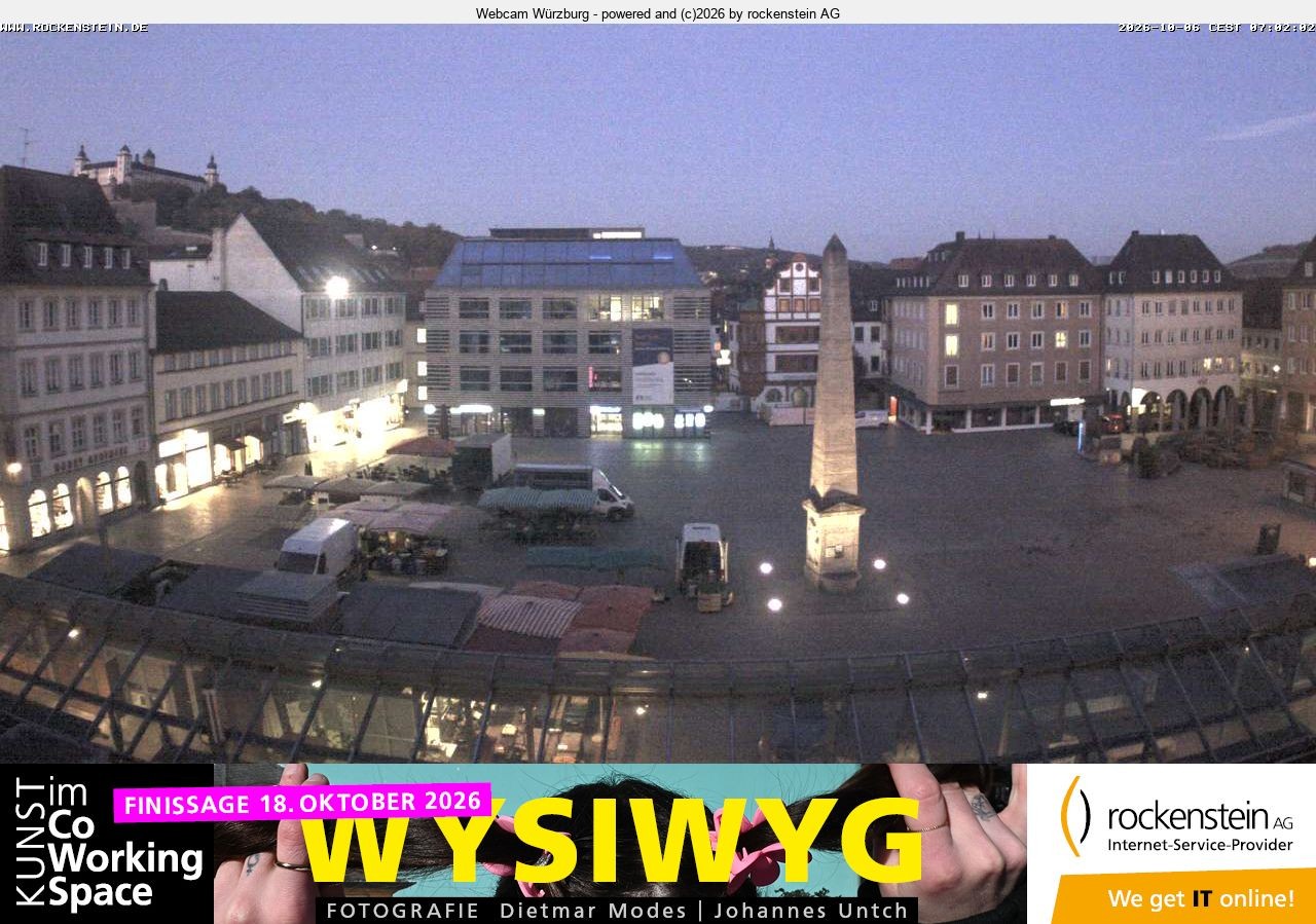 Archived image Webcam Wuerzburg marketplace