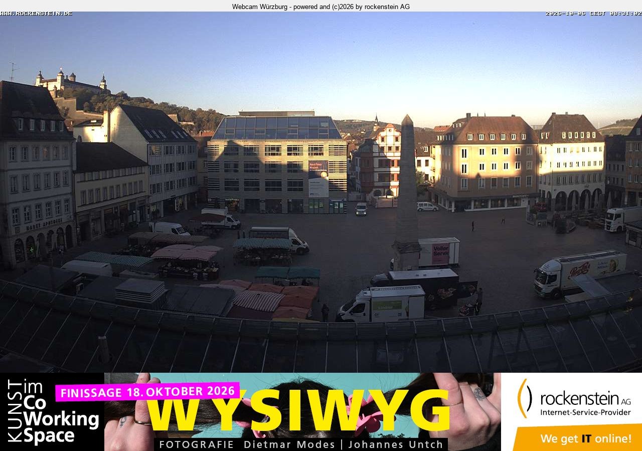 Archived image Webcam Wuerzburg marketplace