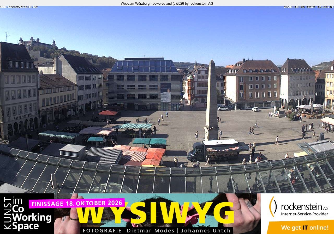 Archived image Webcam Wuerzburg marketplace