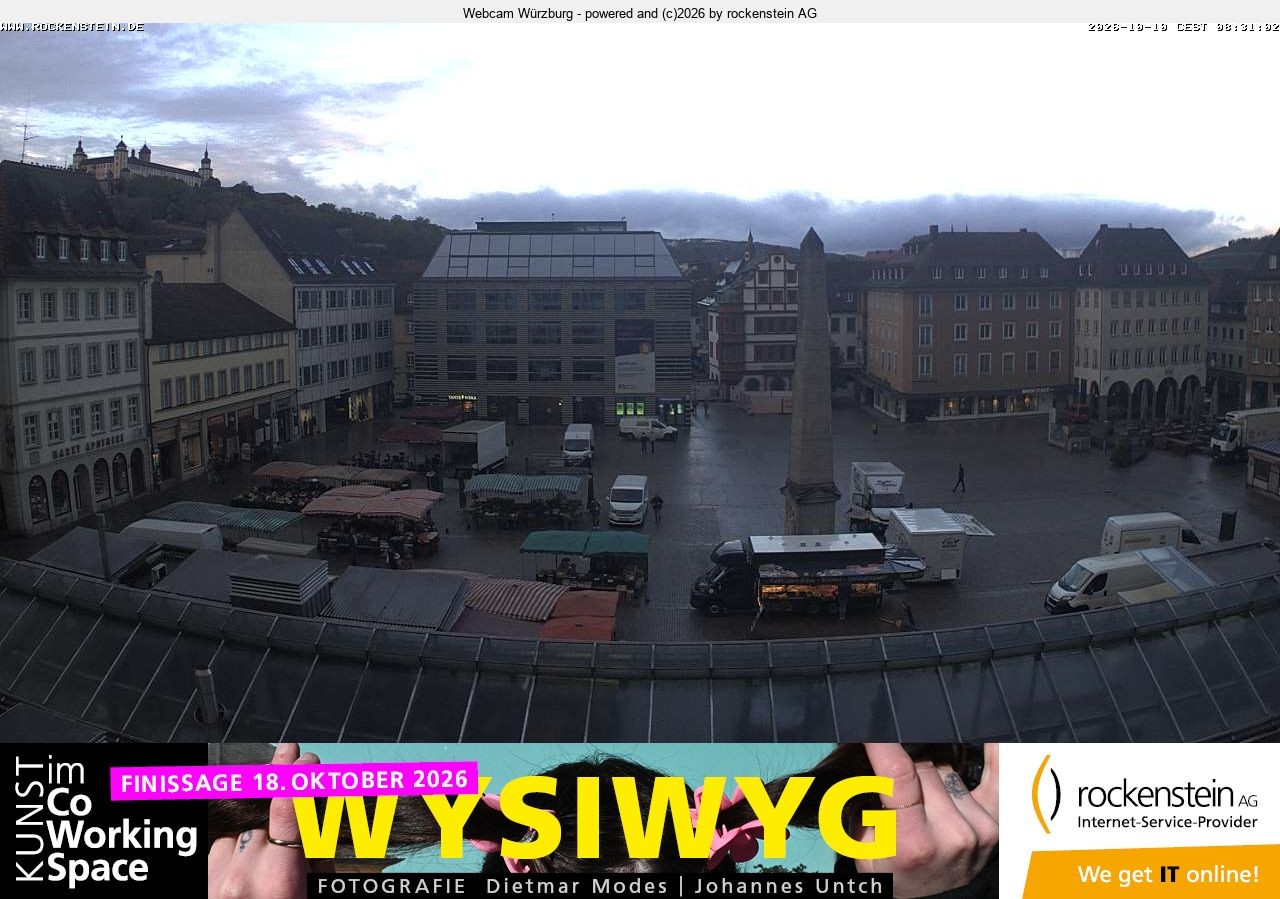 Archived image Webcam Wuerzburg marketplace