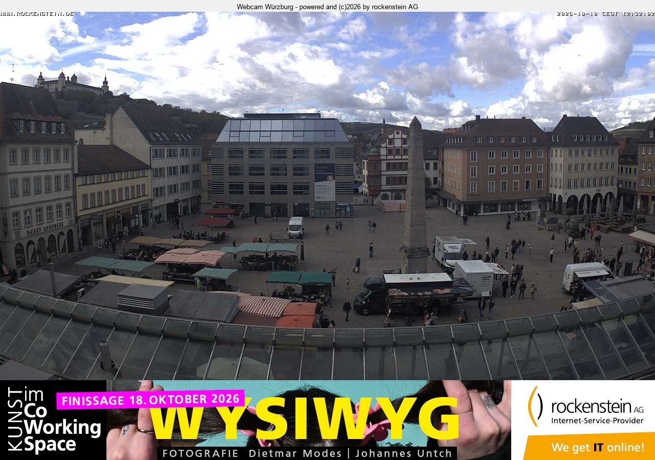 Archived image Webcam Wuerzburg marketplace