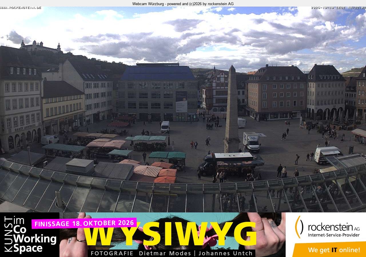 Archived image Webcam Wuerzburg marketplace