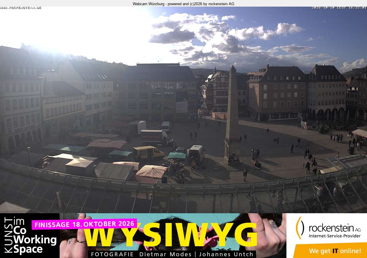 Archived image Webcam Wuerzburg marketplace