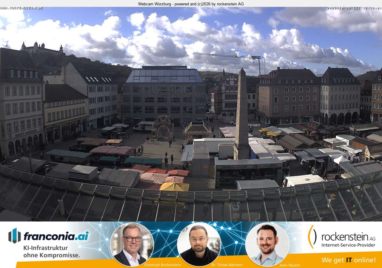Archiv Foto Webcam Marktplatz Würzburg
