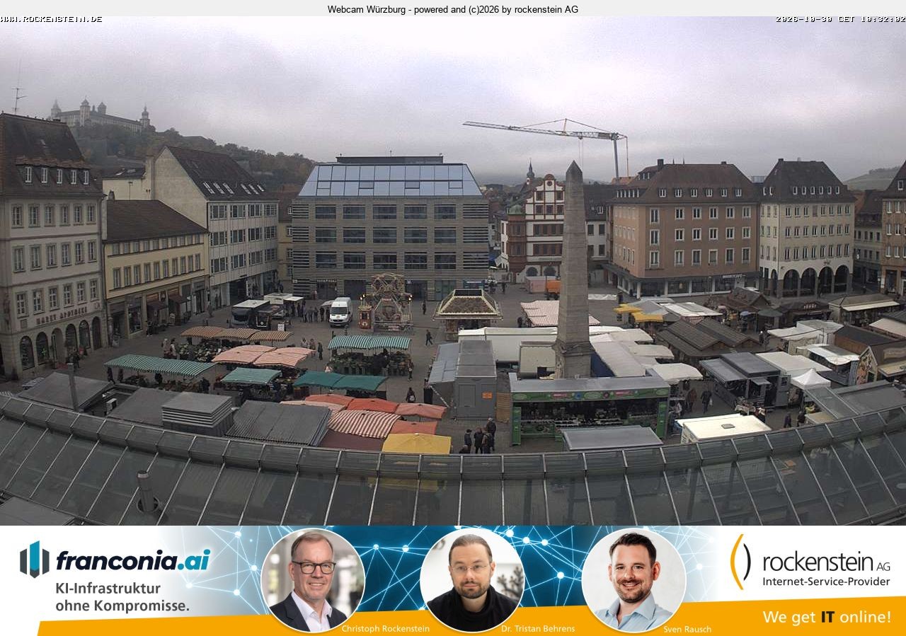Archiv Foto Webcam Marktplatz Würzburg