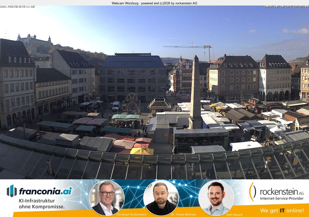 Archiv Foto Webcam Marktplatz Würzburg